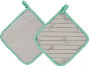 Vossen Oven Chic Topflappen 2er-Set, Baumwolle, Silikonbeschichtung, stein (13869563-0)