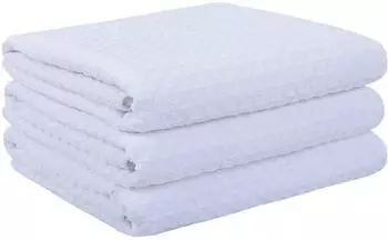 LuxusKollektion Mikrofaser-Geschirrt&uuml;cher Waffelgewebe wei&szlig; 40x56cm, 3er-Pack