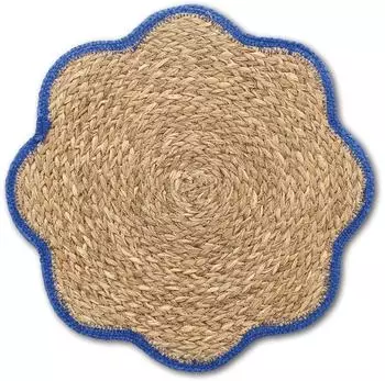 Zeller Platzset Grasgeflecht blau Ø38,5cm (27161)