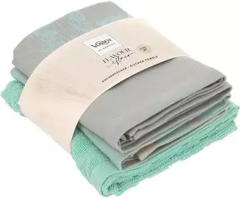 Vossen Lobster Luxe Geschirrtuch 3er-Set 70x50cm, 100% Baumwolle, basil blush