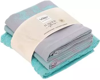 Vossen Lobster Luxe Geschirrtuch 3er-Set, dreamy blue, 70x50cm, 100% Baumwolle