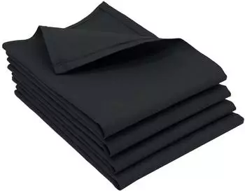 ZOLLNER Geschirrt&uuml;cher 4er-Set Halbleinen schwarz 50x70cm