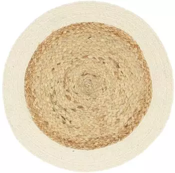 vidaXL Tischsets 6 Stk., rund, Jute und Baumwolle, natur, 38cm