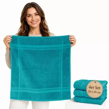 Lashuma London K&uuml;chenfrottee-Handt&uuml;cher 4er-Set, 50x50cm, 100% Baumwolle
