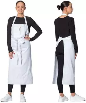 ZOLLNER Schürze mit Latz 65% Baumwolle 35% Polyester, weiß