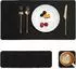 LuxusKollektion Tischset Kunstleder, abwaschbar, rutschfest, schwarz, 6er-Set