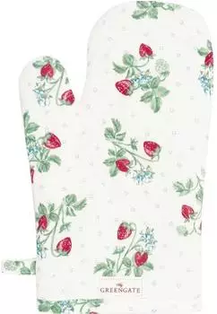 Greengate Ofenhandschuh Berry White mit Erdbeeren