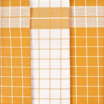 Ross Geschirrtücher Set 3-teilig Karo 1742 gelb 50 x 70 cm