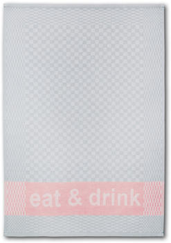 Dyckhoff Geschirrtuch "eat & drink" (Set 6-tlg) grau-rosa