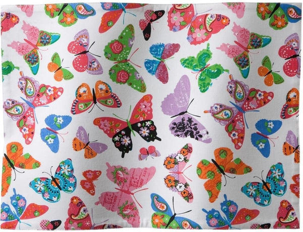 Damai Platzset Butterfly (Set 6-tlg) 35x45 cm rechteckig - Baumwolle weiß-bunt