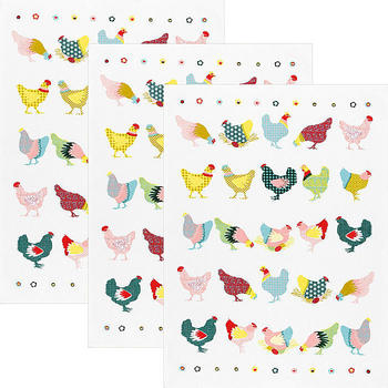 Kracht Halbleinen Geschirrtuch im 3er-Pack rose/bunt 50x70 cm