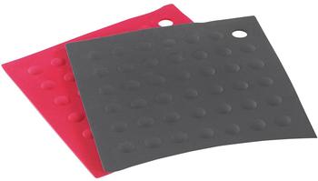Westmark Silikon Topflappen Set 2-teilig 17,7 x 17,7 cm schwarz/rot (15582270)