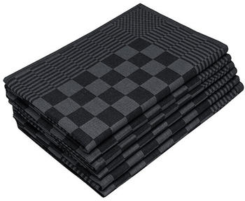 ZOLLNER 6er Set Geschirrtücher Baumwolle schwarz (65x65 cm)