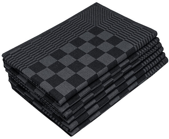 ZOLLNER 6er Set Geschirrtücher Baumwolle schwarz (65x65 cm)
