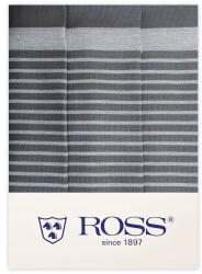 ROSS 3er Pack Zwirn Halbleinen Geschirrtücher Streifenfond 50x70 cm silber