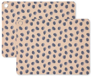 OYOY Tischset Leopard Dots, 45 x 34 cm, camel (2er-Set)