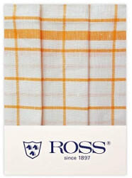Ross Textilwerke GmbH ROSS Halbleinen Geschirrtücher Karo 50 x 70 cm gelb (3 Stk.)