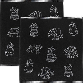 Kracht Geschirrtuch Set 2-teilig Katzen 50 x 50 cm