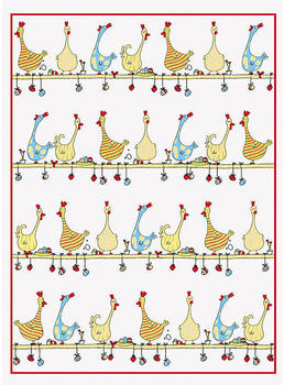 Kracht Geschirrtuch Set 2-teilig Hühner 50 x 50 cm