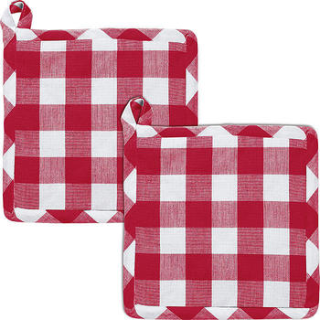 REDBEST Topflappen Set 2-teilig 20 x 20 cm rot