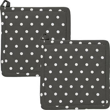 REDBEST Topflappen Set 2-teilig Punkte 20 x 20 cm grau