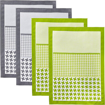Erwin Müller Geschirrtuch Set 4-teilig grün/grün 50 x 70 cm