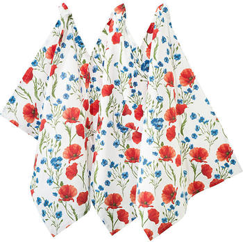 REDBEST Geschirrtuch Mohnblume Set 3-teilig