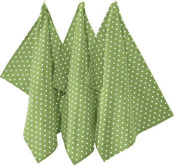 REDBEST Geschirrtuch Punkte Set 3-teilig 50 x 70 cm grün