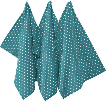 REDBEST Geschirrtuch Punkte Set 3-teilig 50 x 70 cm petrol