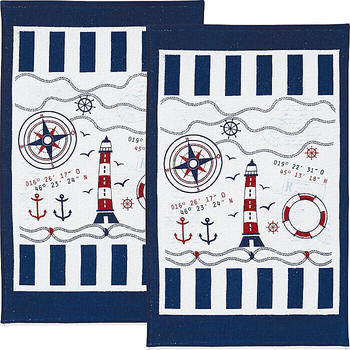 Erwin Müller Frottier-Geschirrtuch Set 2-teilig 47 x 70 cm blau/rot