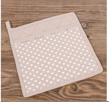 matches21 Topflappen Topflappen Landhaus Premium Herz Borte 20x20 cm