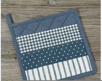 matches21 Topflappen Topflappen Landhaus Premium Mustermix 20x20 cm, blau