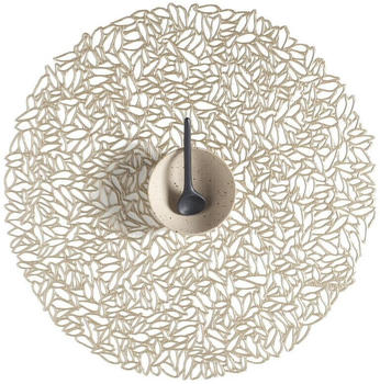 Chilewich Tischset Pressed Vinyl Petal Round Champagne
