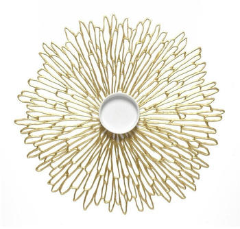 Chilewich Tischset Pressed Vinyl Bloom Round Gilded