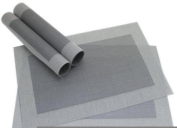 matches21 Tischsets BORDA 4 Stk. silberfarben Platzsets 46 cm