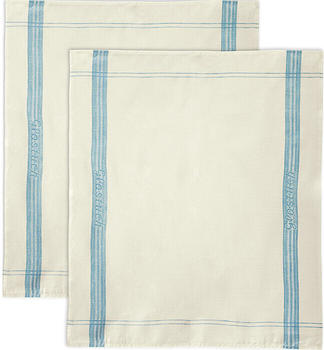 Erwin Müller Reinleinen Glastuch im 2er-Pack blau/weiss 50x60 cm