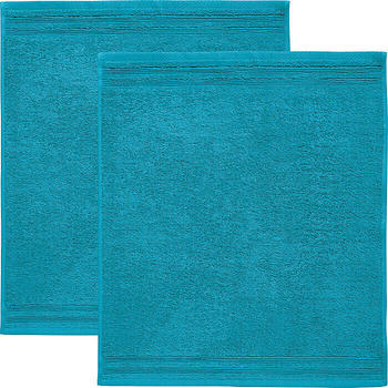 Erwin Müller Walk-Frottier Geschirrtuch im 2er-Pack gruen/blau 50x50 cm