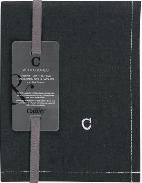 Cawö Solid Geschirrtuch - schwarz - 50x70 cm