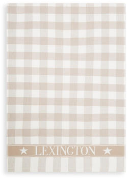 LEXINGTON Icons Checked Cotton Terry Geschirrtuch - beige-white - 50x70 cm