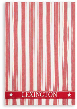 LEXINGTON Icons Cotton Twill Waffle Striped Geschirrtuch - red-white - 50x70 cm