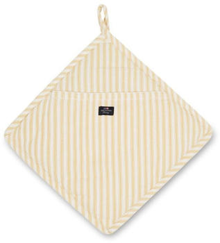 LEXINGTON Icons Cotton Herringbone Striped Topflappen - yellow-white - 25x25 cm