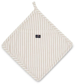 LEXINGTON Icons Cotton Herringbone Striped Topflappen - beige-white - 25x25 cm