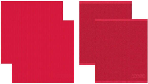 Damai Logo Kombiset 2 Küchentücher & 2 Geschirrtücher - red - 2 Tücher 60x65 cm + 2 Tücher 50x55 cm