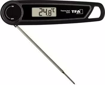 TFA Dostmann Thermo Jack Taste Digitales Fleischthermometer, schwarz (30.2035.01)