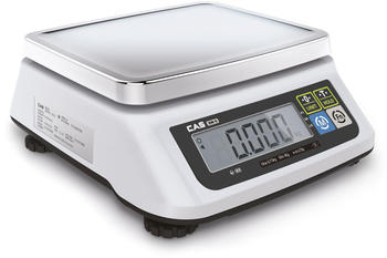 CAS Waage SW-II, kompakte Kontrollwaage, GEEICHT, Wägebereich max. 15 kg, Ablesbarkeit 2 g