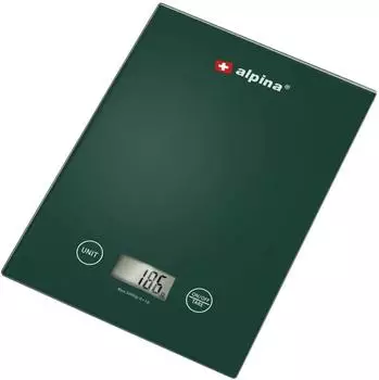 Alpina Digitale Küchenwaage mit Tara-Funktion, grün, 22x15,5cm