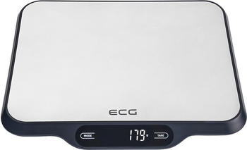 ECG KV 215 S Küchenwaage , Edelstahl Arbeitsplatte Rechteck Elektronische Küchenwaage, Küchenwaage, Schwarz, Silber