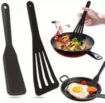 LuxusKollektion Pfannenwender Silikon, schwarz, hitzebeständig, 2er-Set