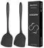 LuxusKollektion Wok Spatel Silikon, hitzebeständig, BPA-frei, schwarz (2 Stk.)