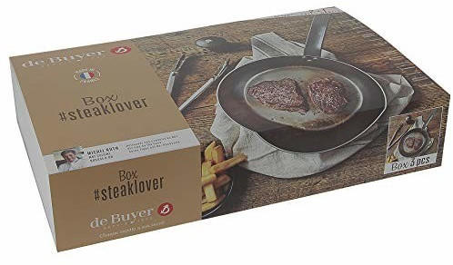 De Buyer 5610.03 Box #Steaklover : Mineral B 26 + Pfannenwender + Mühle